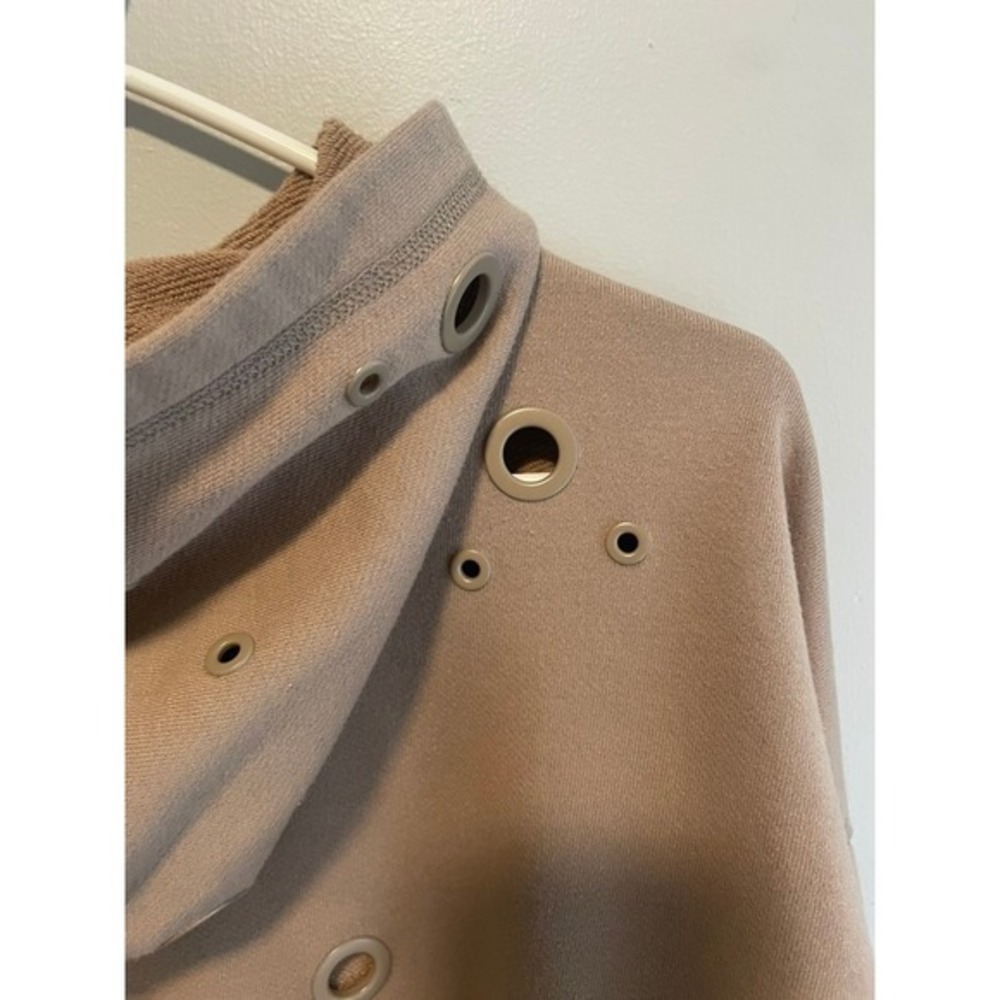 Alo Yoga Glimpse Hoodie Tan Cropped Grommet Cutout Sweatshirt Womens XS - Picture 9 of 9